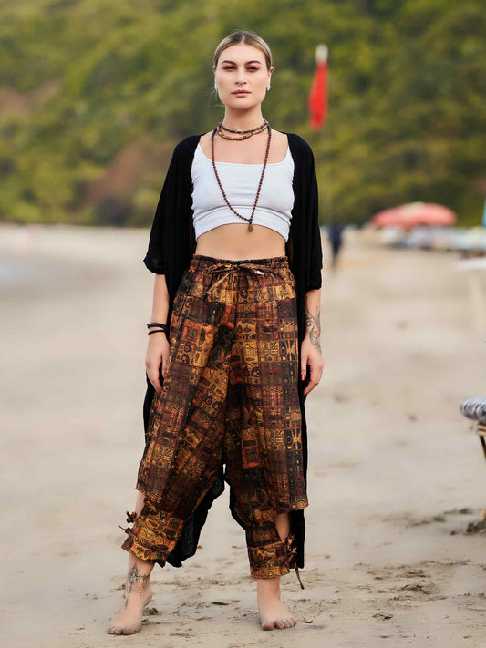 Buy Women's Traditional Vintage Print Hippy Boho Unisex Harem Pants For Travel
