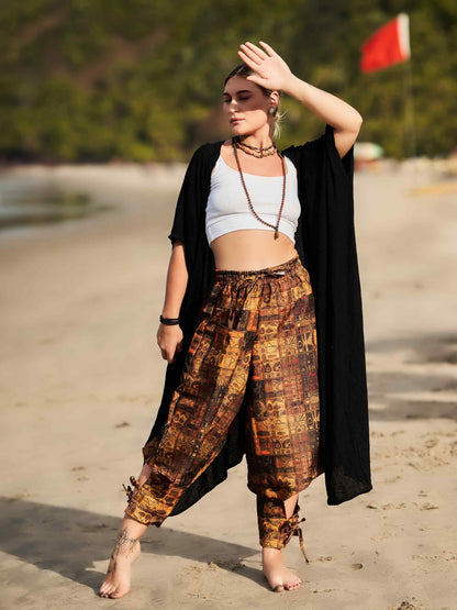 Buy Women's Traditional Vintage Print Hippy Boho Unisex Harem Pants For Travel